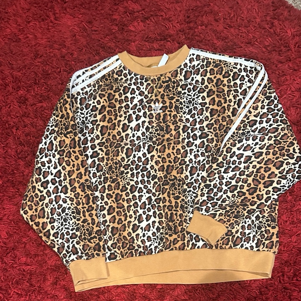 Adidas Leopard Print Sweatshirt  only - Picture 4 of 5